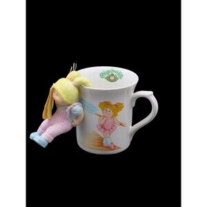Vintage 1980s Cabbage Patch Kids Mug and Porcelain Doll Figurine